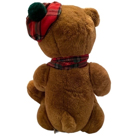 Vtg 1984 Dakin Christmas Bear Red & Green Plaid Plush Toy Rare! - Picture 4 of 6